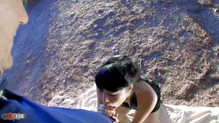 MMM100: Beautiful big tits Asian pornstar Sharon Lee outdoor ass fucking