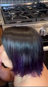 A Small Dick Loser Getting a Quick Kitchen Blowjob