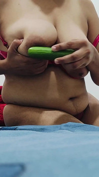 College Girl Stepdaddy Roleplay Sex with Big Cucumber in Pussy