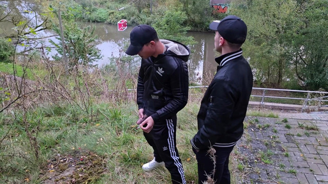 Scally Gay Boys Stroking and Sucking Dick Outdoors
