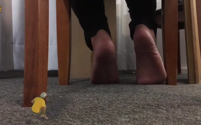 Manlyfoot: Huge Giant Feet - Tiny Mant Under the Table - Manlyfoot - Stepdad...