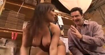 CBD Media: Hot horny brunette with natural tits seduces a white guy...