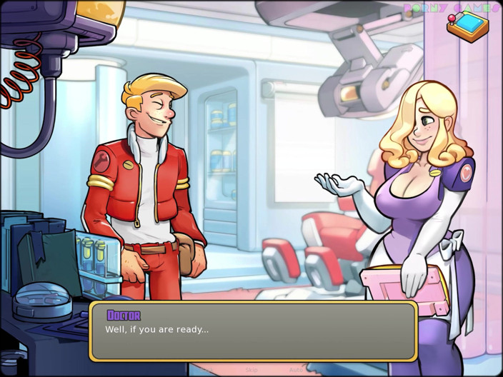 Porny Games: Space Rescue - Sex Tratment z napalonej blondynki doktorem