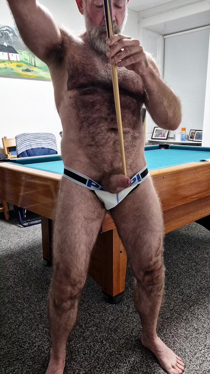 Jack van Dean: Hairy Muscle Stepdad at the Pool Table