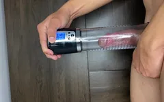 Suction Pump Sucking the Cock in and Making It Big and Full of Veins