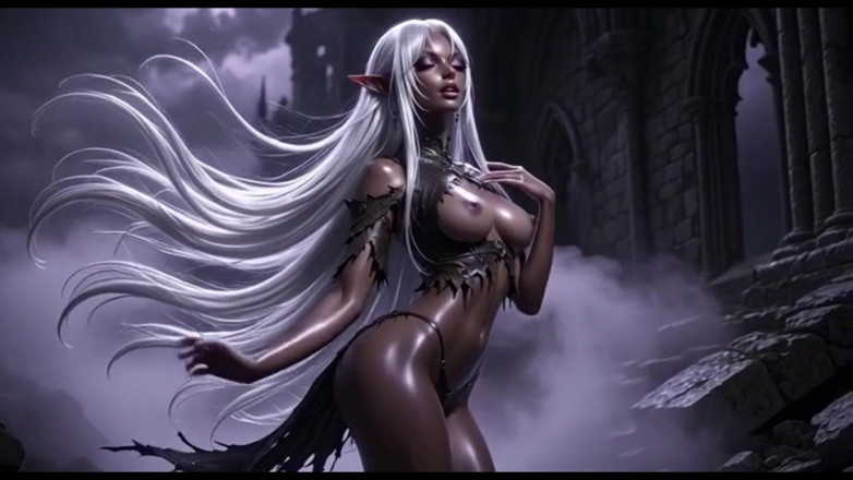 Ianimedia: Black Gothic Dark Elf - Awek cantik berambut gebu memerah &amp; bergambar...
