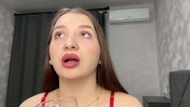 Hottie goddess: Cuspe pingando boca de manhã: fetiche oral felicidade