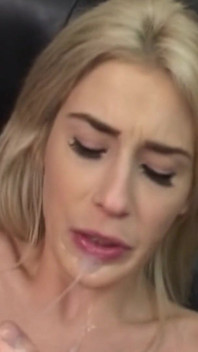 Blonde Slut Drooling Thick Cum Load Everywhere