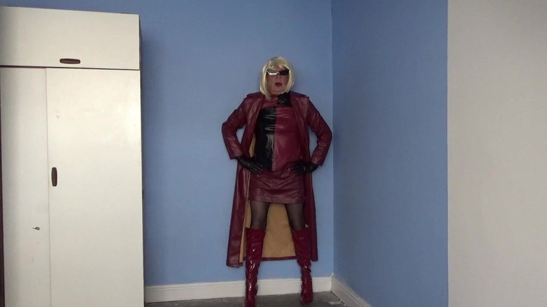 Leather Kirsten: Maroon läder