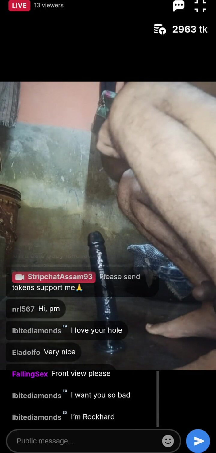 Assam 93: Bathroom Show, Big Black Dildo, Webcam Show, Northeast Assam93