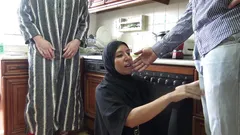Horny Cuckold Wife Sucks Big Cock in Front of Husband
