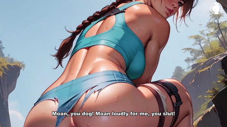 Numb TS: Lara Croft te ajută să ejaculeze delicios - Handjob ghidat