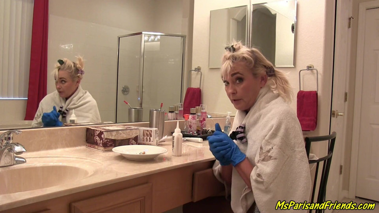 Ms Paris and Friends: Hair coloring 101 with Ms Paris Rose mostly naked