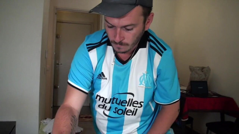 FRENCH HOLES CREAMPIED: Hard sneaker fetish submission by badboy in jogging