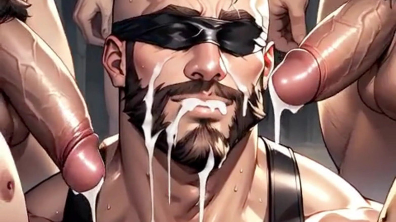 Real narrated fantasy Hentai: 큰 자지를 빨고 침을 흘리는 수동 게이 남성을 생성한 Ai!