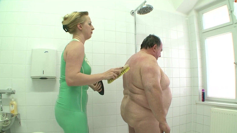 German BDSM MMV: BDSM Domina with Her Male Slaves Busting Balls and Pegging