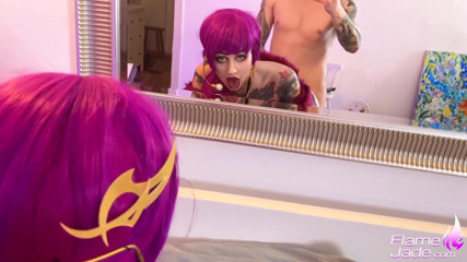 Flame Jade: Give me your dick want ass fucking - KDA Evelynn cosplay