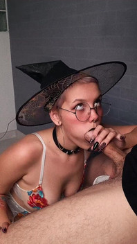 Sexy Witch Plays with a Dick