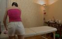 Massage Parlor: Brunette tries for the first time massage with happy ending