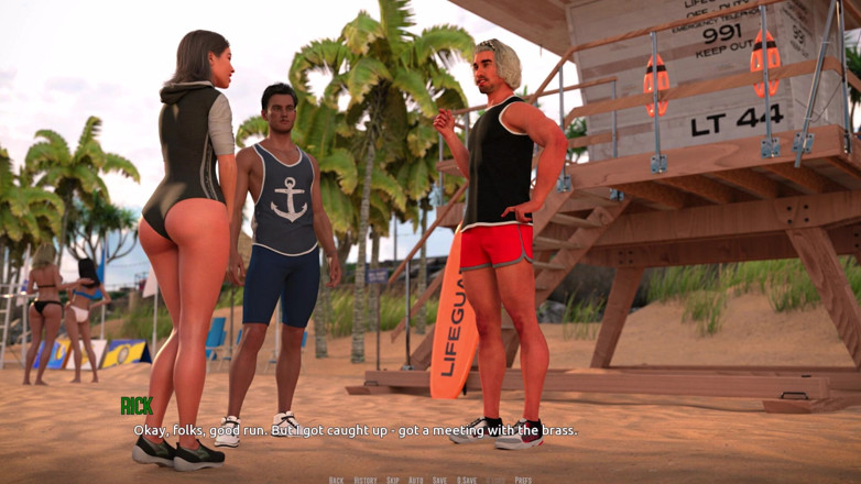 3D Cartoon Porn: Dominos Beach 17: Emily &amp; John's Beach Mouth-to-mouth Practice
