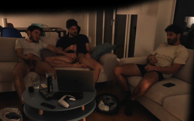 ElioBotticelli: Straight Friend Jerks off with Gay Couple - Real Amateur