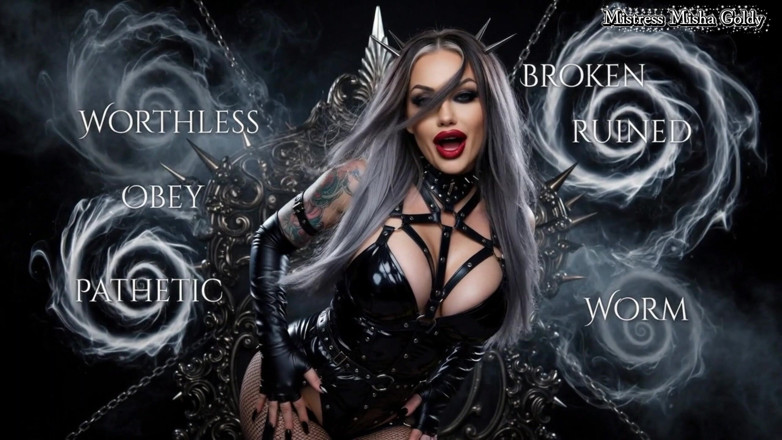 Goddess Misha Goldy: 失败者鸡巴命令。反向心理思维操逼。像你的完全失败者一样乞求