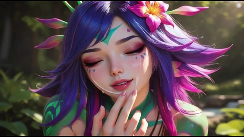 Ianimedia: Bikini sexy Neeko dans la forêt et éjaculation faciale