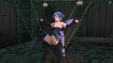 H3DC: Hentai 3d. Creampie in der muschi eines gefesselten sukkubus