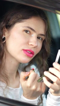 Naughty girl pink lipstick marks