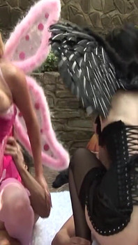 O casal mais quente de fadas 1_fairy cena em lingerie sexy fazendo sexo juntos no jardim
