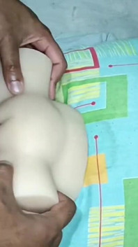Very Horny in Tight White Doll