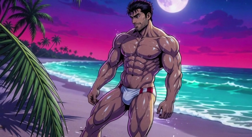 Erotic Man: Ai muscle sahilde