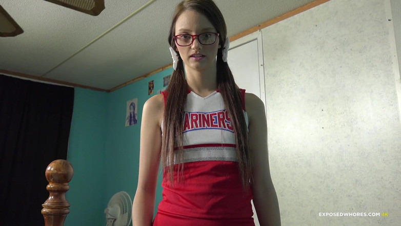 Exposed Whores Media: Farrah Valentine - Cheerleader gives her stepbrother a handjob to take...