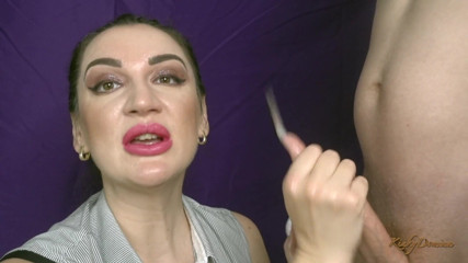 KinkyDomina: Супер камшот, довгі нігті на шпильці, дрочка руками