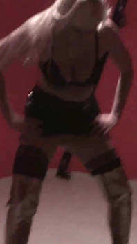 Walking her pets, feeding them her piss