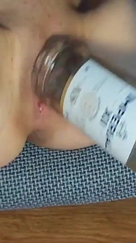 Enorme fles in de diepte van de