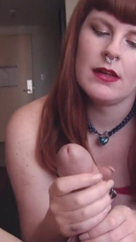 Big booty redhead jerks you off