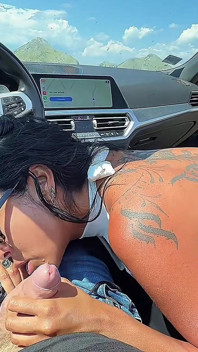 Rough Outdoor Fuck on the Car in Montenegro- Sexy Brunette Latina Show Extreme Blowjob and Fuck Doggy Style in POV