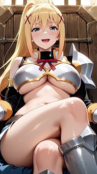 Dark menggoda Kazuma Sato dalam adaptasi AI Konosuba