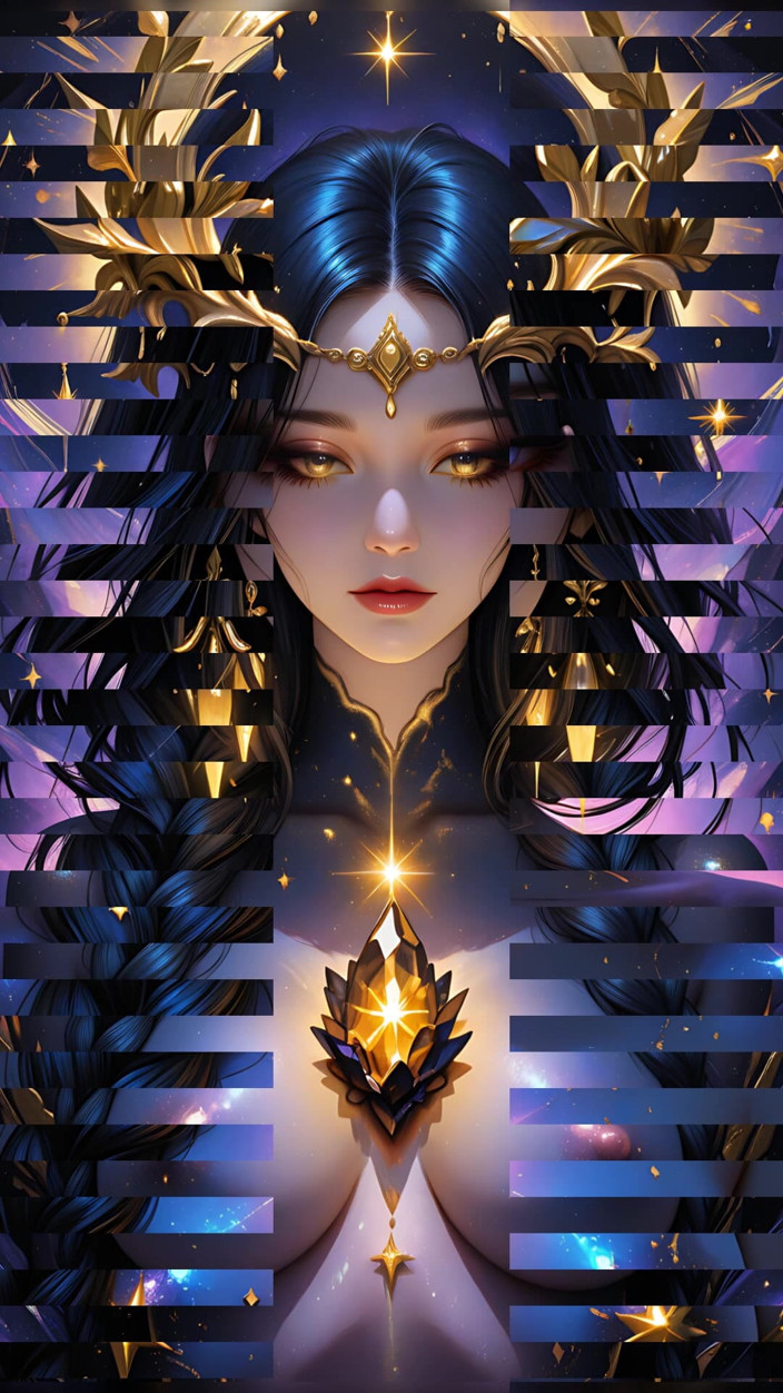 VelvetInk Studio: 암흑 물질의 공허 황후 갤럭시 크리스탈 우주 여신 Ai 아트 슬라이드 쇼