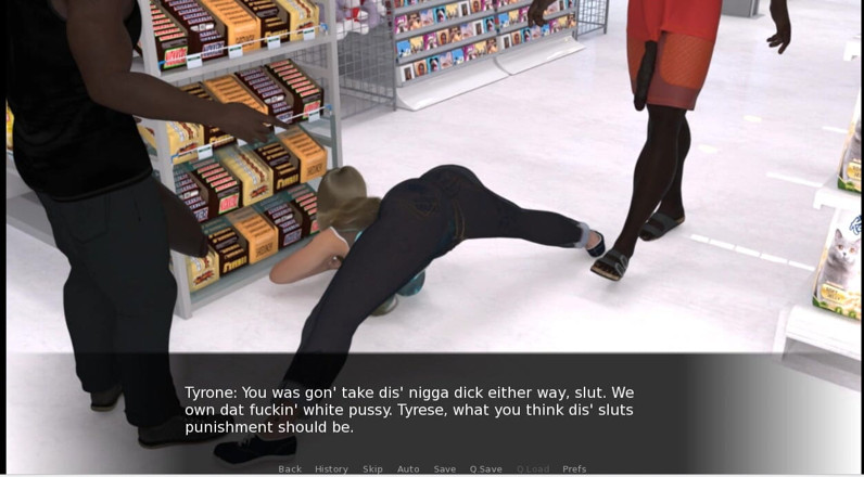 XXX Games Bunk: ホールズ - ゲームプレイ - ロールプレイ - 妻が店でセックスされる 私の複数の黒人チンポ
