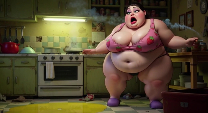 YOUR BEST FANTASY: Smoking Pregnant BBW Pisses on Floor - Horny with Massive Belly