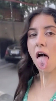 Teenie Bukkake Cumwalk - 18yo Covered in Cum Walking 