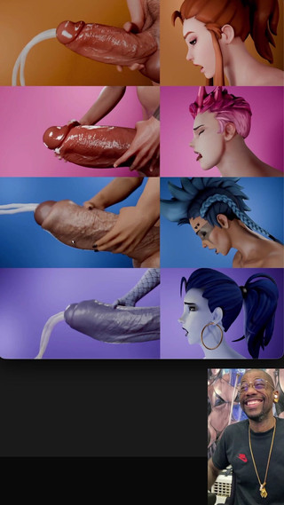 L6RD7BLU3 FUTA: Multiple Overwatch Transgender Sluts Jerking off and Cumming at the...