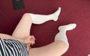 Passion for Socks: Weiße nike, kniehohe socken