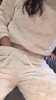 Redhead Slut in White Pajama Outfit Fingering Orgasm