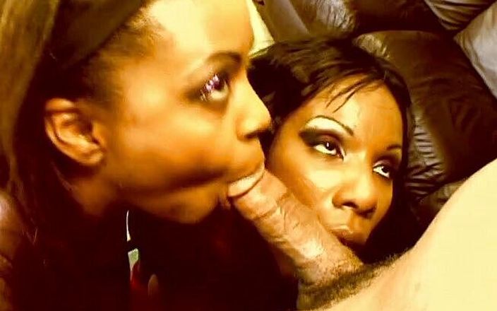 Black Jass: Two gorgeous nubian chicks are having fun with black dude