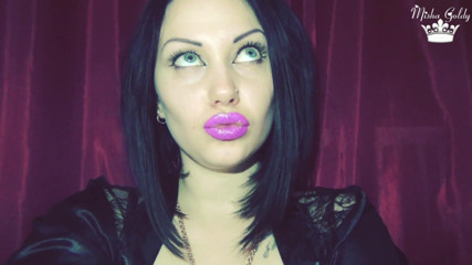 Goddess Misha Goldy: Purple glossy lips