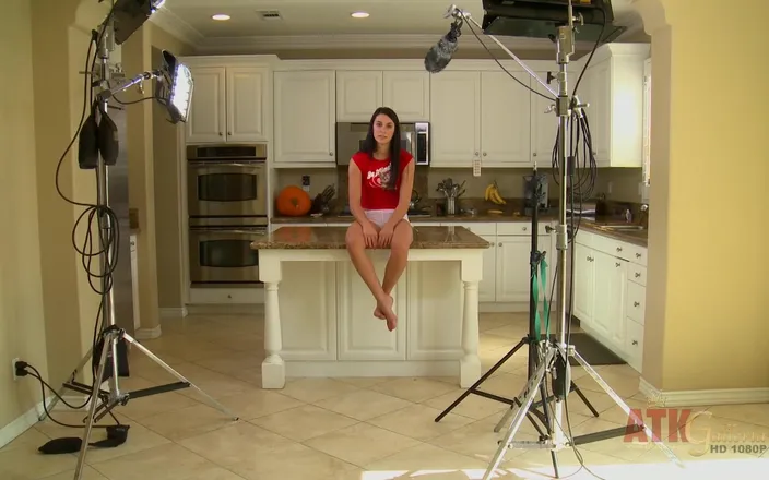 ATKIngdom: Interview in the kitchen with bespectacled brunette Alannah Monroe has...
