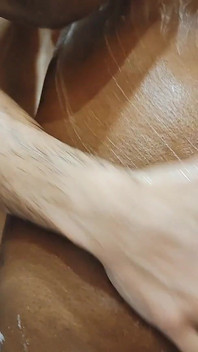 Ebony Mesmerize Husband in Shower Soap Assjob Mesmerize Pt1